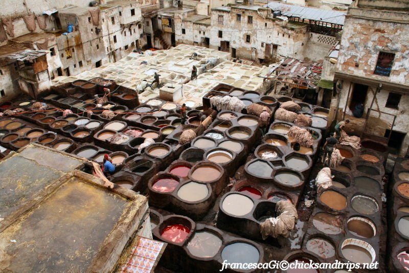 Visitare le concerie di Fès, Marocco