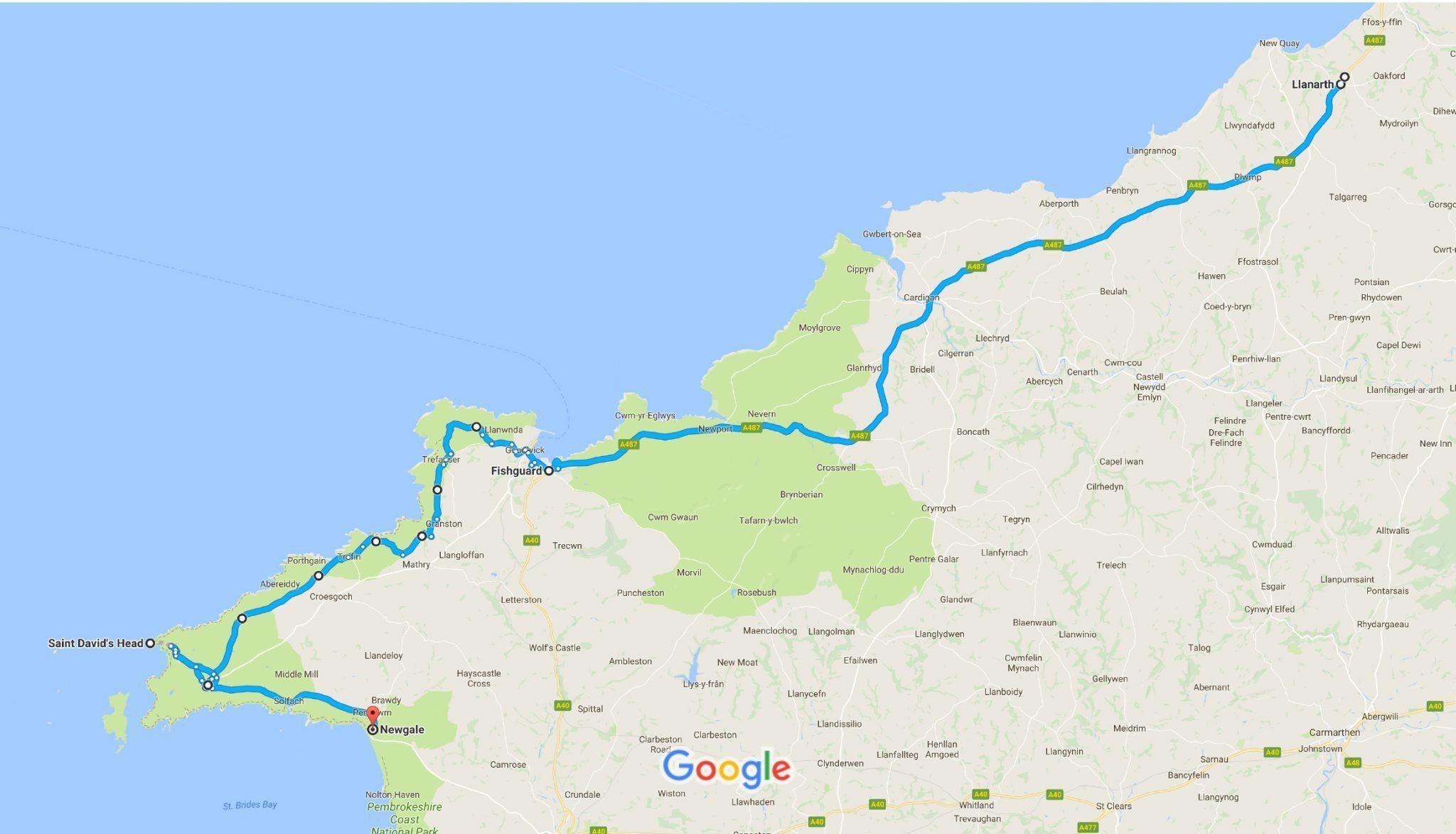 mappa itinerario inghilterra galles