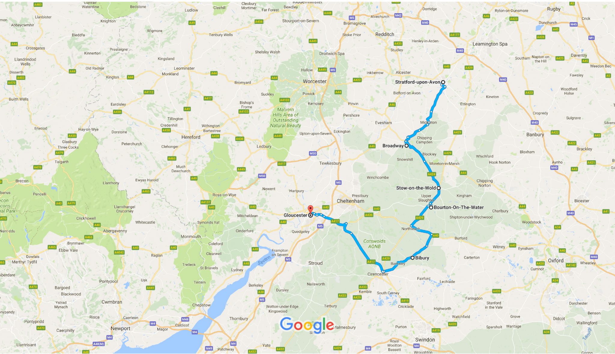 mappa itinerario inghilterra galles