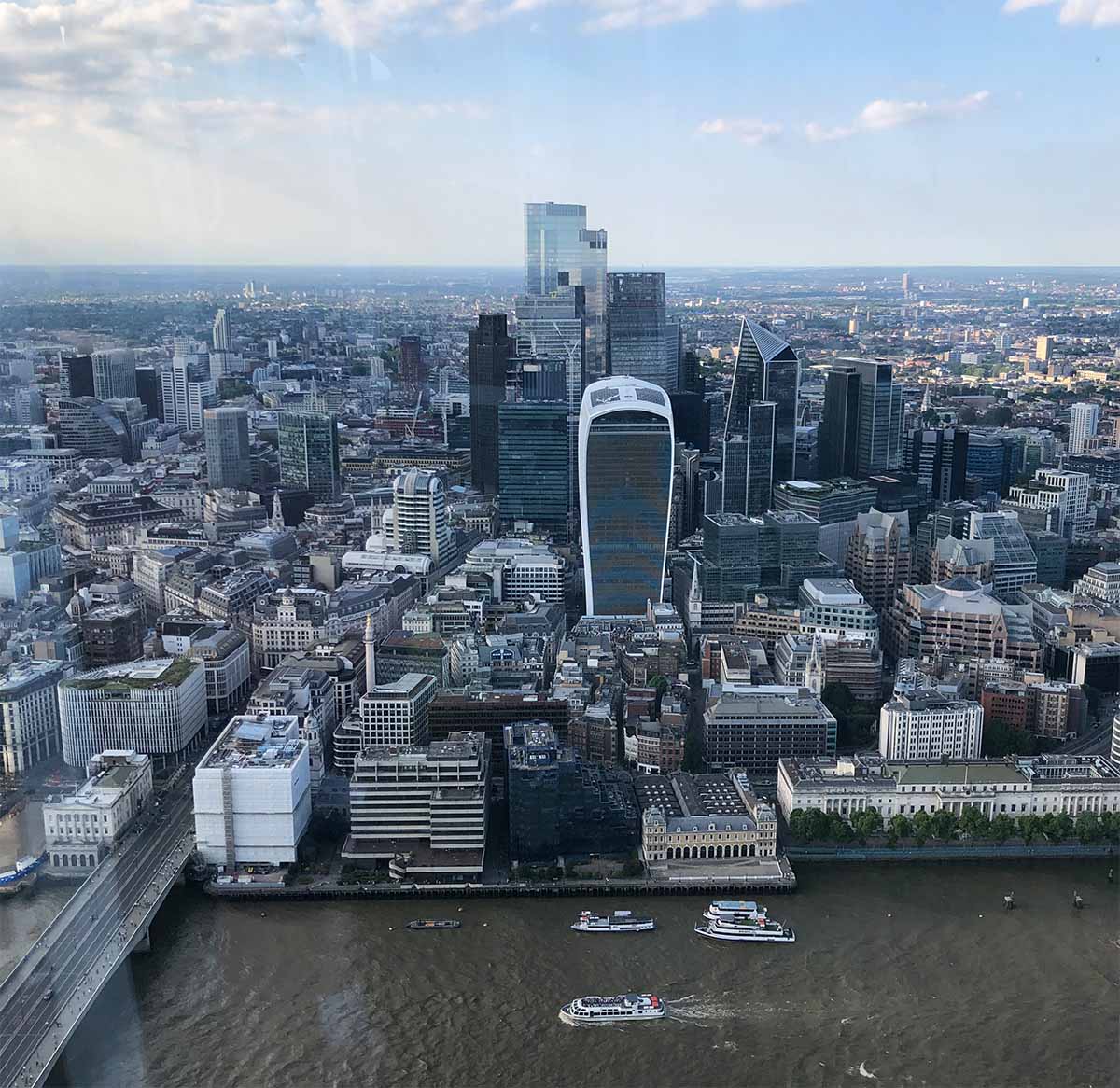 vista su londra dallo shard