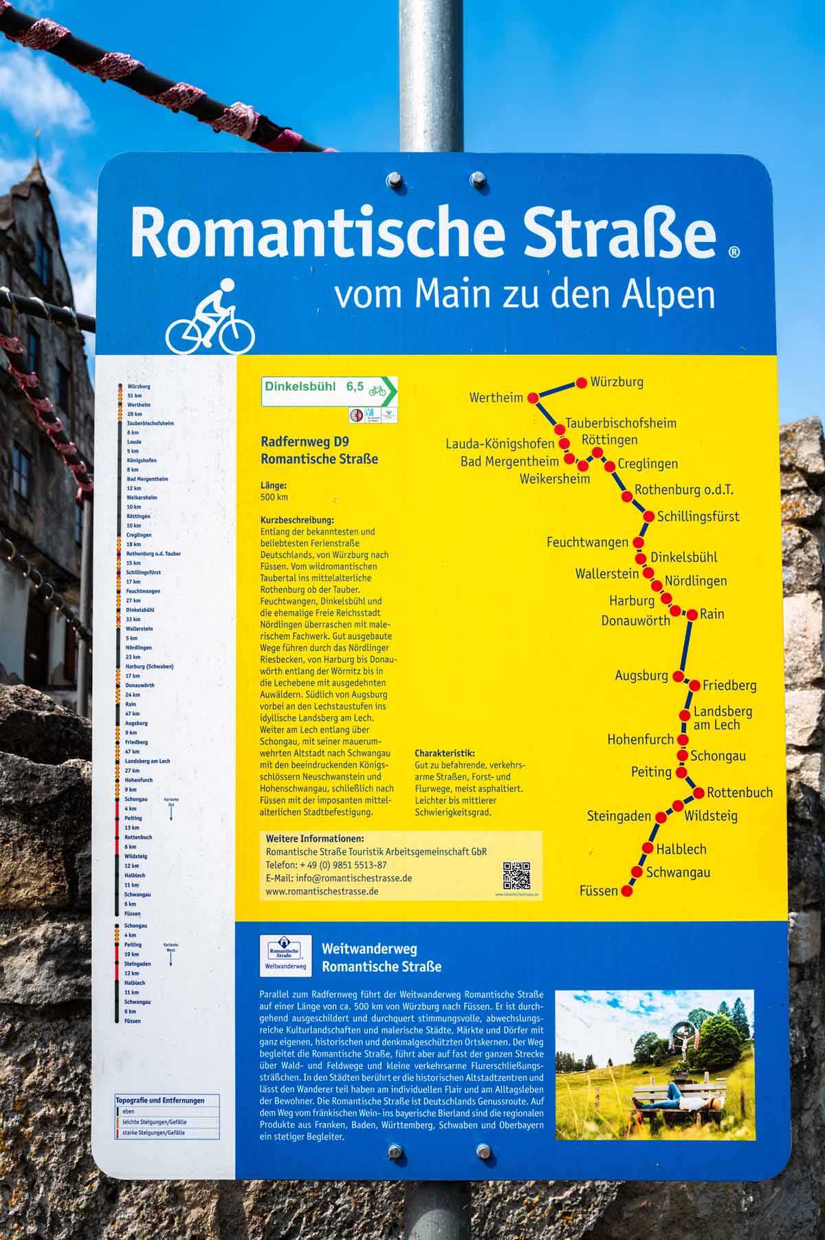 percorso strada romantica bicicletta